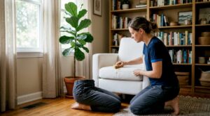 How to clean a white fabric chair safely