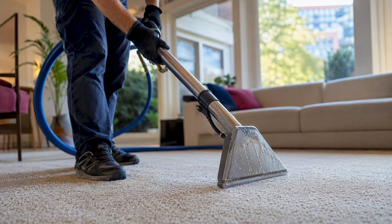 Cleaner making multiple hot water extraction passes over carpet