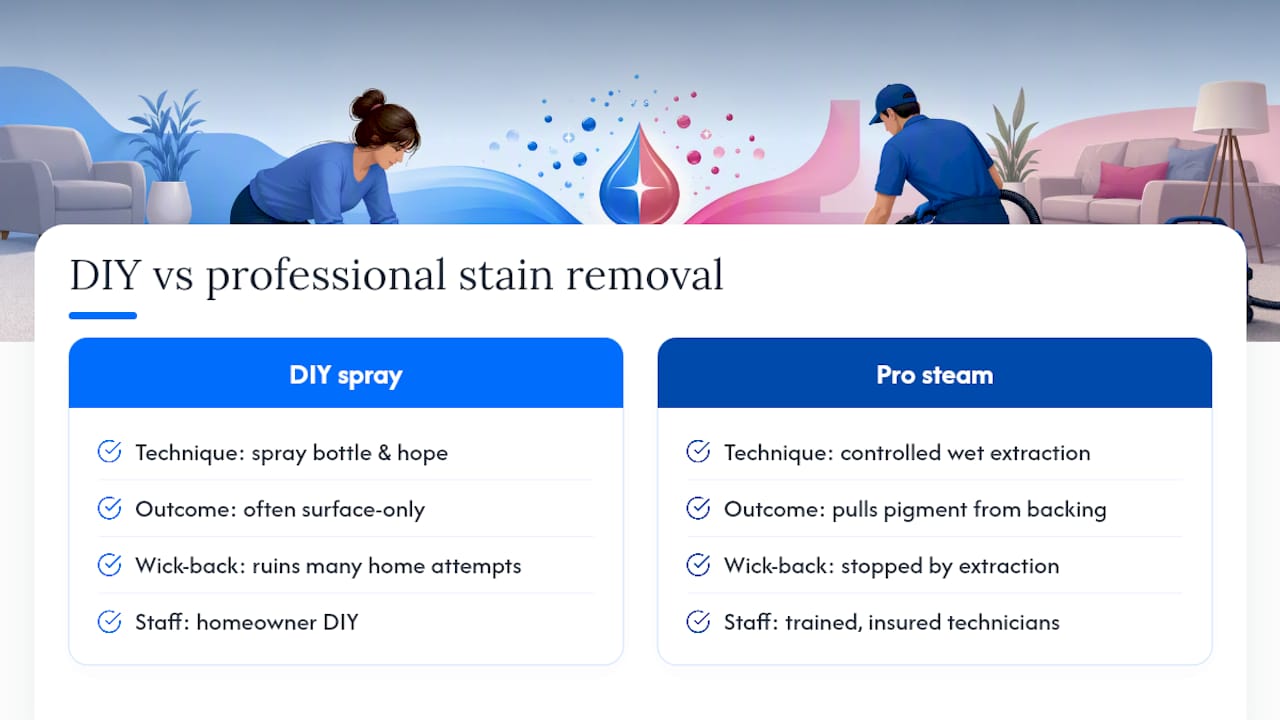 Book a same-day fix before the stain sets deeper — overview diagram