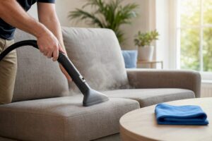 Can you steam clean a microfibre couch safely?