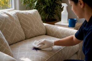Ink on couch? Blot first, then work up the ladder