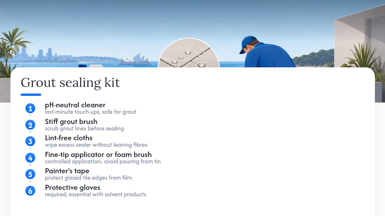 Tools and materials for sealing grout