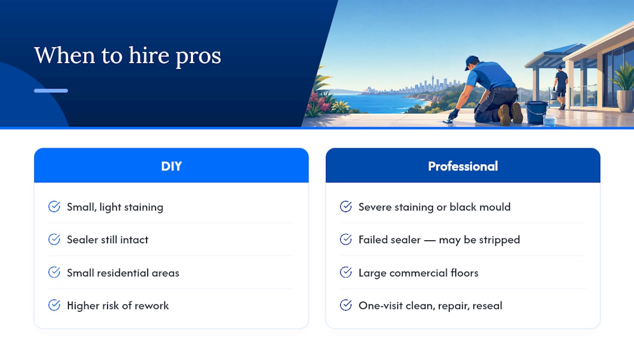 When is it worth booking a professional grout clean and reseal? — overview diagram