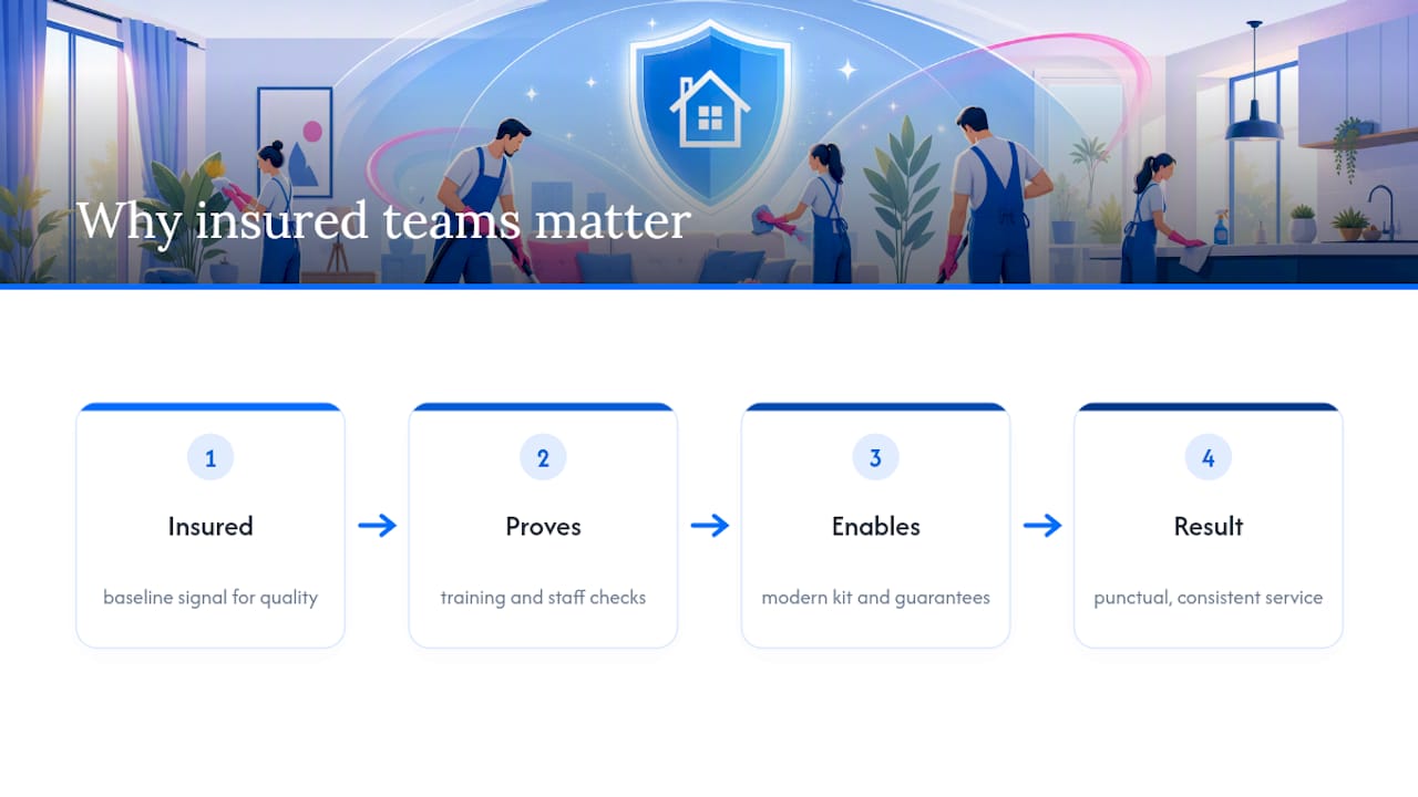 Why we recommend booking insured, professional teams — overview diagram
