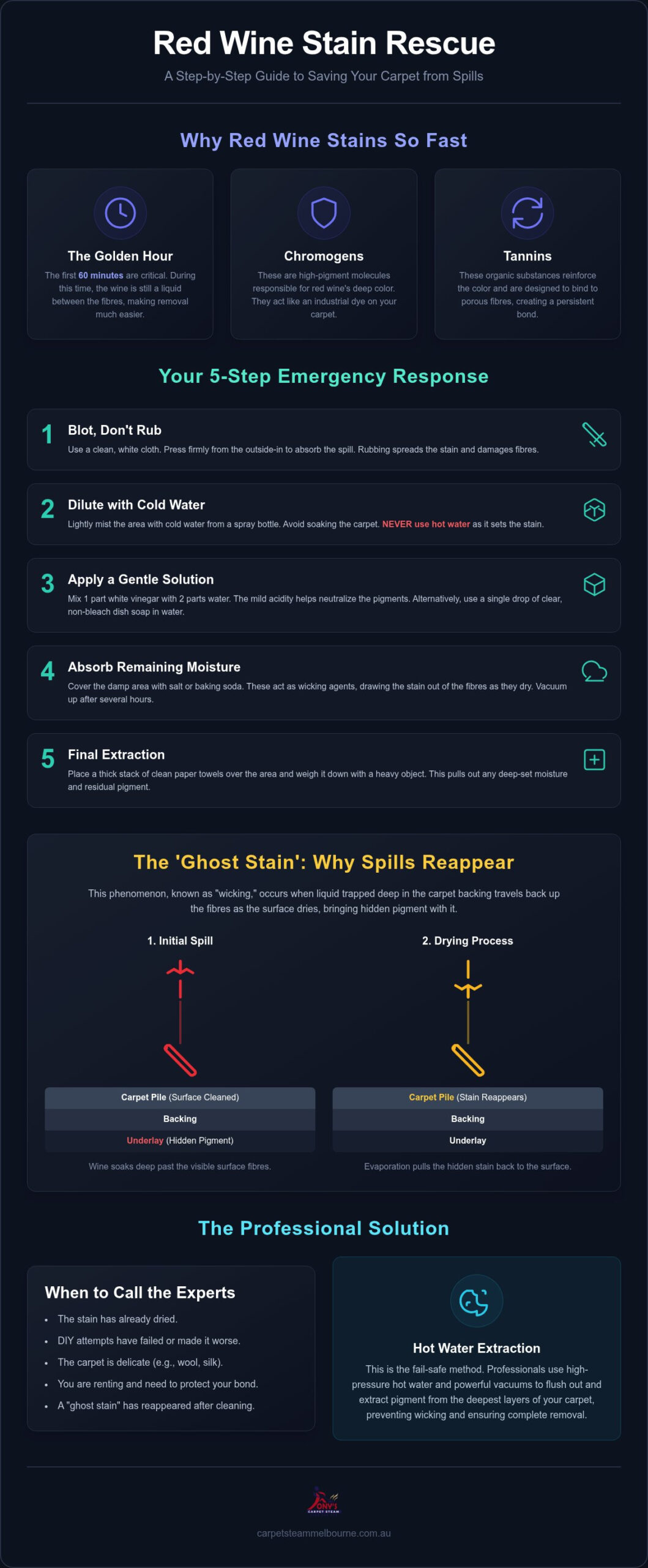 Expert Guide to Red Wine Stain Removal from Carpet: Melbourne Edition